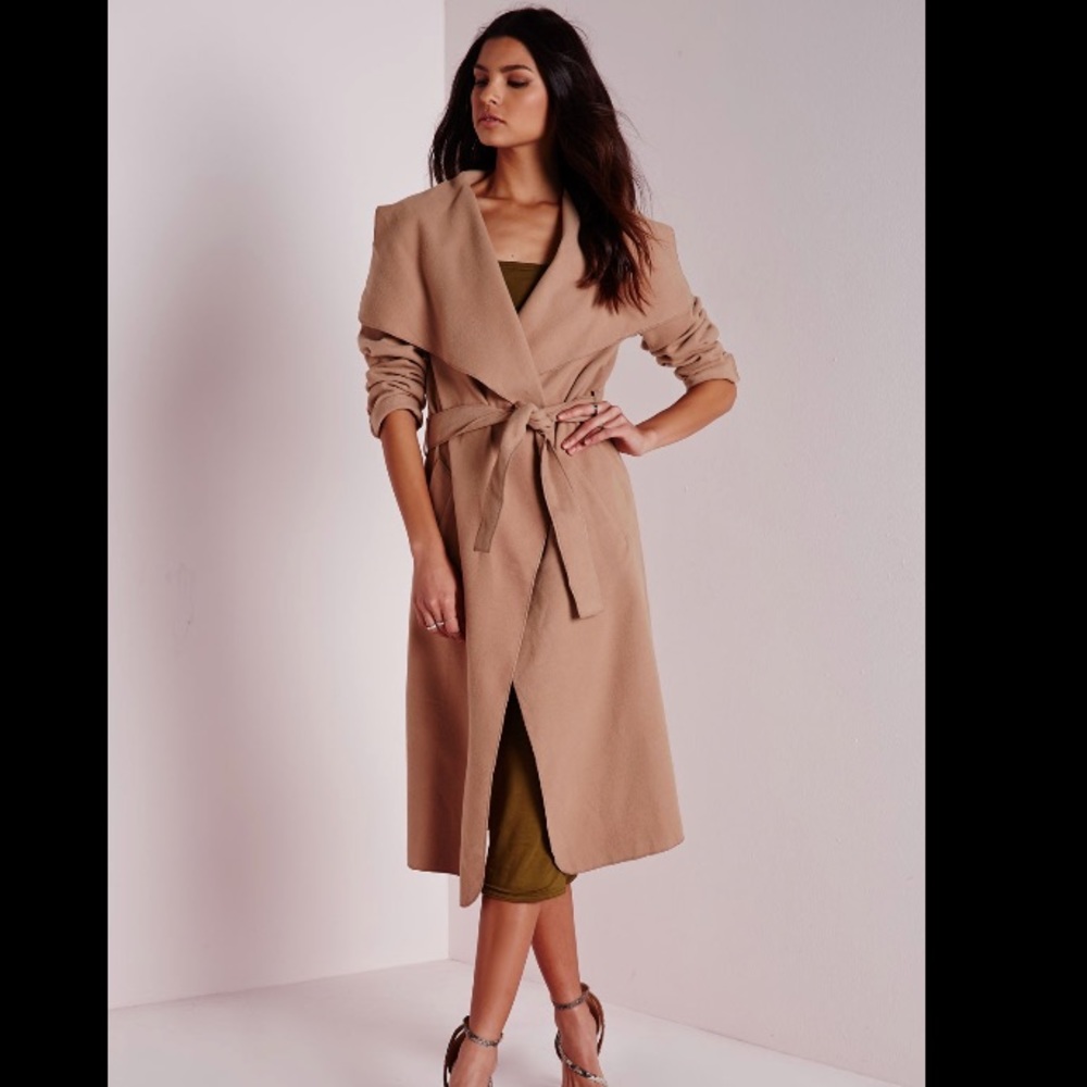 MissGuided Waterfall Long Length Coat